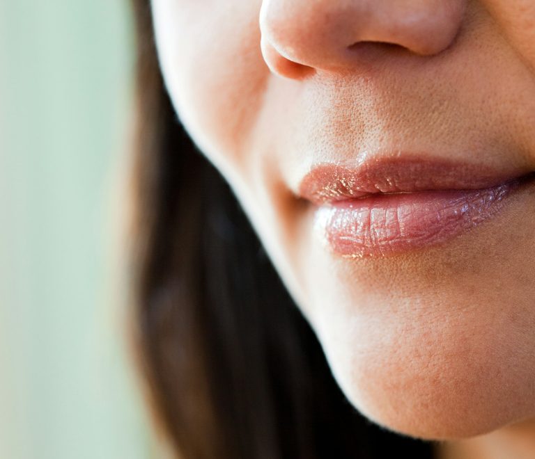 Close up on female mouth