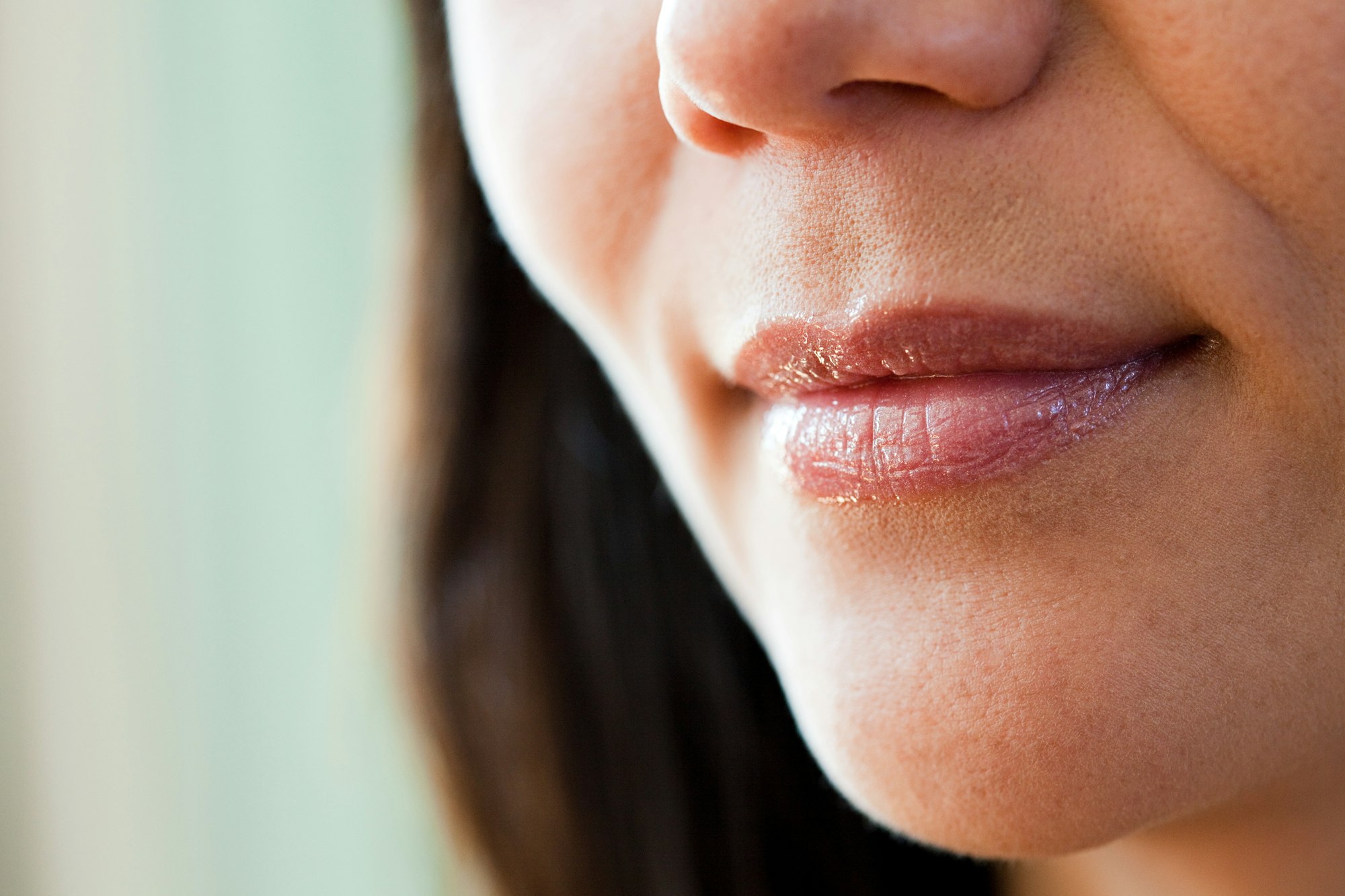 Close up on female mouth