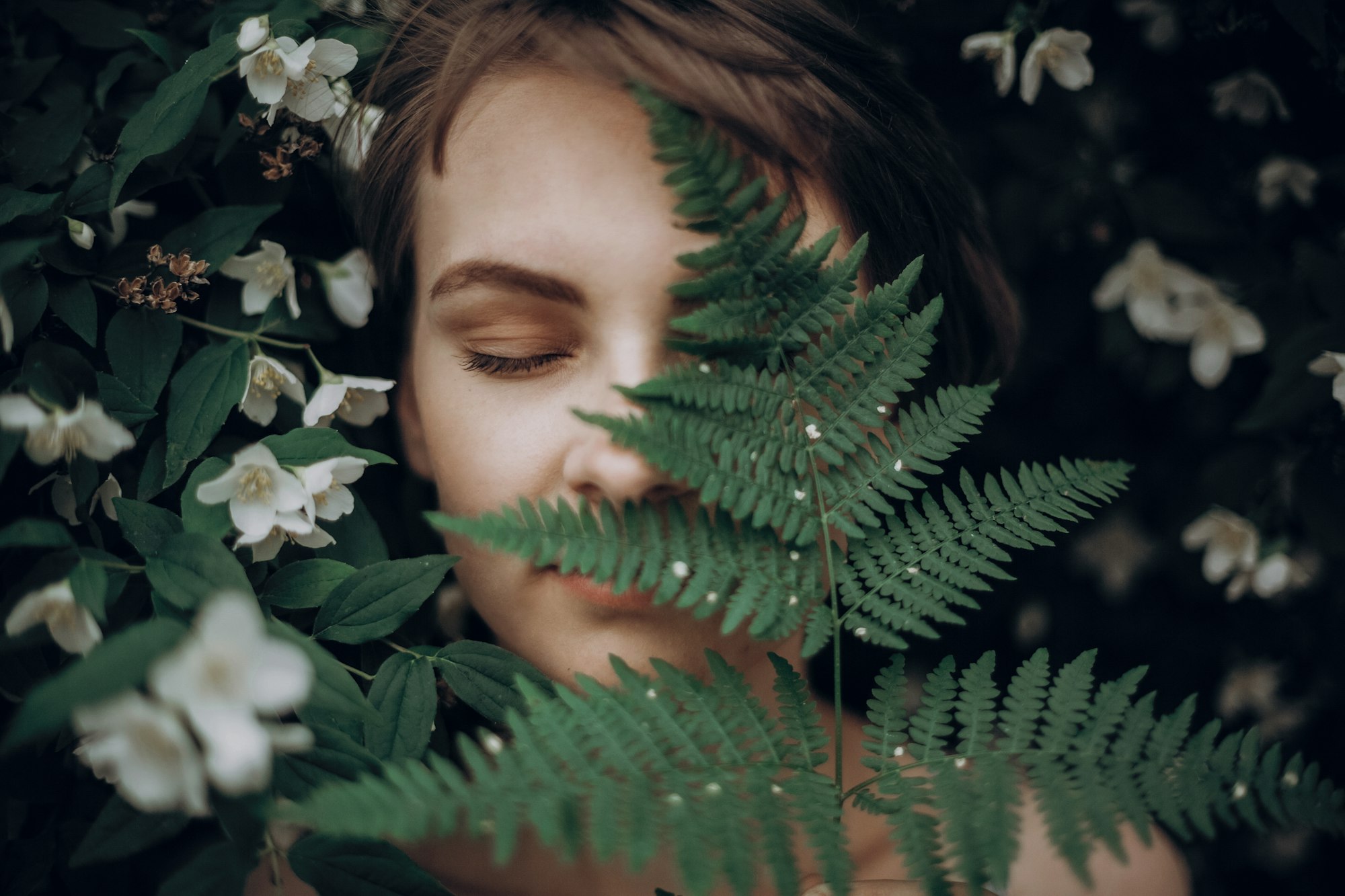 Girl portrait with natural herb